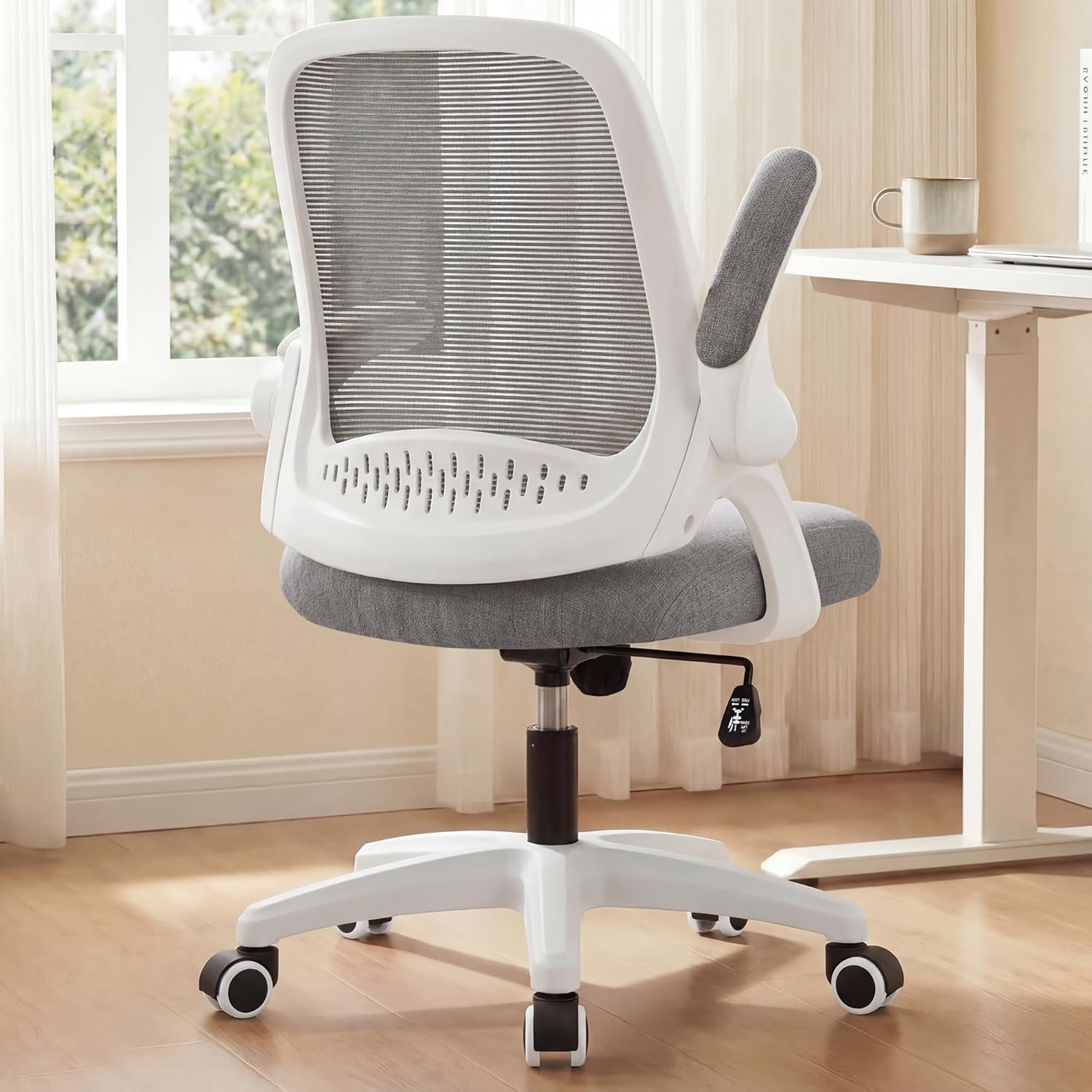 Home Office Desk - 인체공학적 메쉬 사무용 의자, 요추 지지대,